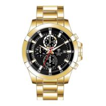 Relógio Masculino de Aço Cronógrafo Tuguir Analógico Infinity TGI37034 Dourado e Preto Relógio Masculino de Aço Cronógrafo Tuguir Analógico Infinity TGI37034 Dourado e Preto