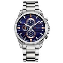 Relógio masculino de aço inoxidavel à prova dagua de quartzo analógico