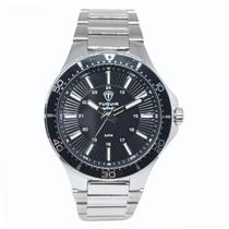 Relógio Masculino de Aço Tuguir Analógico Infinity 23-2238 Prata e Preto