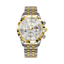 Relógio Masculino De Luxo À Prova d'Água Com Cronógrafo Luminoso Em Aço Inoxidável Quartz Relógio De