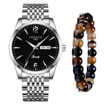 Relógio Masculino De Luxo Social Casual Analógico + Pulseira Relógio Masculino De Luxo Social Casual Analógico + Pulseira