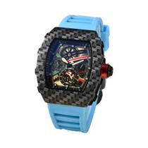 Relógio masculino de moda casual europeu e americano em forma de barril Richard