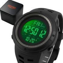 Relógio Masculino De Pulso Digital Led Alarme Preto Skmei 12