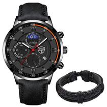Relógio Masculino De Pulso + Pulseira de Couro DEYROS