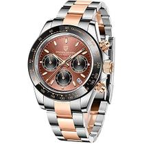 Relógio masculino de quartzo com design Pagani, cronógrafo masculino de aço inoxidável, à prova d'água, 100 m, relógio e Relógio masculino de quartzo com design Pagani, cronógrafo masculino de aço inoxidável, à prova d'água, 100 m, relógio e