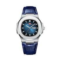 Relógio Masculino De Quartzo Em Couro Preto, 40 Mm, Caixa Prateada, Calendário Duplo, À Prova Relógio Masculino De Quartzo Em Couro Preto, 40 Mm, Caixa Prateada, Calendário Duplo, À Prova