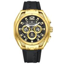 Relógio masculino design esportivo multifuncional quartzo pulseira de silicone impermeavel