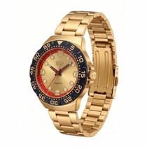 Relógio Masculino DHP Aço Inox A Prova D água Catraca Dourado