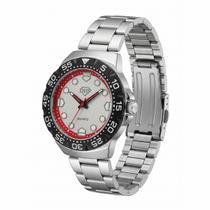 Relógio Masculino DHP Aço Inox A Prova D água Catraca Prata