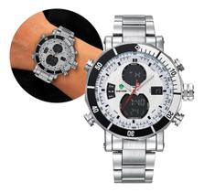 Relógio Masculino Digital Analógico Luxo Aço Inoxidável