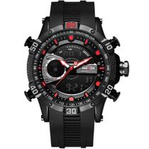 Relógio Masculino Digital Analógico Weide Sports Preto Vermelho