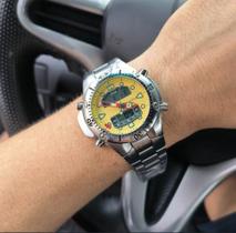 Relógio Masculino Digital Atlantis Aqualand G3154 Catraca Giratória 50m Aço Inoxidável