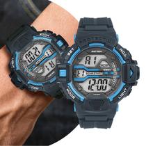 Relógio Masculino Digital Azul De Pulso com Pulseira de Silicone e Caixa de Polímero à Prova D Água Esportivo Surf Mormaii Relógio Masculino Digital Azul De Pulso com Pulseira de Silicone e Caixa de Polímero à Prova D Água Esportivo Surf Mormaii