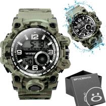 relogio masculino digital camuflado prova dagua + caixa original ajustavel esportivo presente