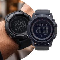 Relógio Masculino Digital de Pulso Preto com Pulseira de Silicone à Prova D Água Militar Tático Shock Casual e Esportivo Tuguir