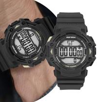 Relógio Masculino Digital De Pulso Preto com Pulseira de Silicone à Prova D Água Resistente Shock Redondo Esportivo Surf Mormaii