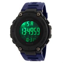 Relógio Masculino Digital DG008 - Preto e Azul + Relógio M4 - QUEBEC
