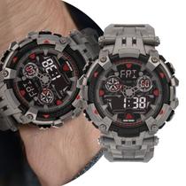 Relógio Masculino Digital e Analógico de Pulso com Pulseira de Silicone à Prova D Água Ultra Resistente Esportivo Tático Militar Cinza Mormaii