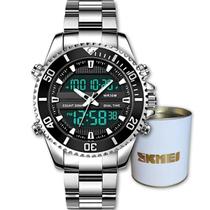 Relógio Masculino Digital E Analógico Skmei Original Inox