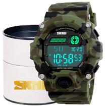 Relógio masculino digital esportivo camuflado display led