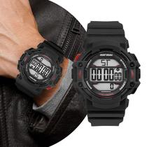 Relógio Masculino Digital Esportivo de Pulso com Pulseira de Silicone à Prova D Água Shock Preto e Vermelho Fundo Positivo Mormaii
