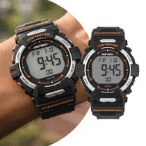 Relógio Masculino Digital Esportivo Preto e Laranja com Caixa de Polímero e Pulseira de Silicone à Prova D Água Resistente Mormaii Relógio Masculino Digital Esportivo Preto e Laranja com Caixa de Polímero e Pulseira de Silicone à Prova D Água Resistente Mormaii