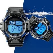 Relógio Masculino Digital Esportivo Prova D'Agua Original Pai Preto e Azul