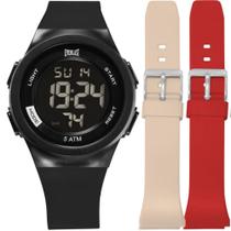 Relógio Masculino Digital Everlast Kit Com 2 Pulseiras E739