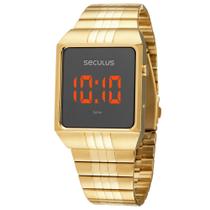 Relógio Masculino Digital Moderno Dourado 77141GPSVDA2