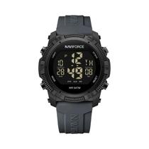 Relógio Masculino Digital Naviforce NF7104 - À Prova D'água com Display LCD e Pulseira de Silicone