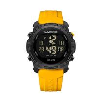 Relógio Masculino Digital Naviforce NF7104 - À Prova D'água com Display LCD e Pulseira de Silicone