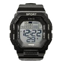 Relógio Masculino Digital Onix IT-1802 Resistente à água 5 ATM Caixa em Borracha Preto Pulseira de Plástico Visor Acrílico Quadrado Fivela Bateria Relógio Masculino Digital Onix IT-1802 Resistente à água 5 ATM Caixa em Borracha Preto Pulseira de Plástico Visor Acrílico Quadrado Fivela Bateria