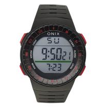 Relógio Masculino Digital Onix IT-361 Resistente à água 5 ATM Caixa em Resina Preto Pulseira de Plástico Visor Acrílico Redondo Dobrável Bateria Relógio Masculino Digital Onix IT-361 Resistente à água 5 ATM Caixa em Resina Preto Pulseira de Plástico Visor Acrílico Redondo Dobrável Bateria