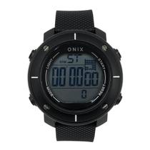 Relógio Masculino Digital Onix IT-371 Resistente à água 5 ATM Branco Caixa em Resina Preto Pulseira de Silicone Visor Acrílico Redondo Fivela Bateria Relógio Masculino Digital Onix IT-371 Resistente à água 5 ATM Branco Caixa em Resina Preto Pulseira de Silicone Visor Acrílico Redondo Fivela Bateria