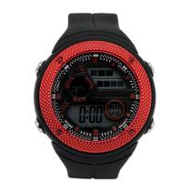Relógio Masculino Digital Onix IT-89820183 Resistente à água 5 ATM Caixa em Resina Preto Pulseira de Plástico Visor Acrílico Redondo Fivela Bateria