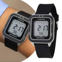 Relógio Masculino Digital Preto Quadrado Prova DÁgua Cosmos