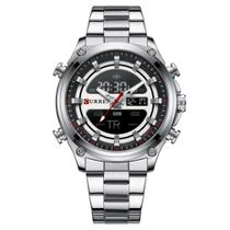 Relógio Masculino Digital Quartzo Aço Inoxidável Curren 8404