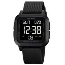 Relógio Masculino Digital Skmei 1894 Resistente à água 5 ATM Caixa em Resina Preto Pulseira de Silicone Visor Acrílico Quadrado Fivela Bateria
