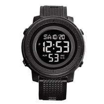 Relógio Masculino Digital Skmei 2215 Resistente à água 5 ATM Preto Caixa em Resina Pulseira de Borracha Visor Acrílico Redondo Fivela Bateria