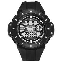 Relógio Masculino Digital Smael 1519 Resistente à água 5 ATM Caixa em Resina Preto Pulseira de Borracha Visor Acrílico Redondo Fivela Bateria Relógio Masculino Digital Smael 1519 Resistente à água 5 ATM Caixa em Resina Preto Pulseira de Borracha Visor Acrílico Redondo Fivela Bateria