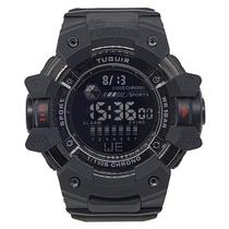Relógio Masculino Digital Tuguir TG30401 Acrílico Preto Fivela Bateria Redondo Plástico 5 ATM Borracha Resistente Agua