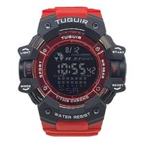 Relógio Masculino Digital Tuguir TG30402 Resistente à água 5 ATM Preto Caixa em Resina Pulseira de Borracha vermelho Visor Acrílico Redondo Fivela Relógio Masculino Digital Tuguir TG30402 Resistente à água 5 ATM Preto Caixa em Resina Pulseira de Borracha vermelho Visor Acrílico Redondo Fivela