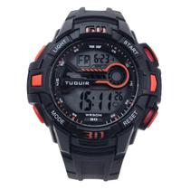 Relógio Masculino Digital Tuguir TG30462 Resistente à água 5 ATM Branco Caixa em Resina Preto Pulseira de Plástico Visor Acrílico Redondo Fivela Relógio Masculino Digital Tuguir TG30462 Resistente à água 5 ATM Branco Caixa em Resina Preto Pulseira de Plástico Visor Acrílico Redondo Fivela
