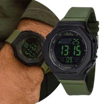 Relógio Masculino Digital Verde Militar Tático Shock Cosmos