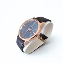 Relógio masculino dourado 42mm pulseira de couro CN20711A Champion