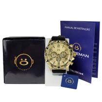 Relógio Masculino Dourado Caixa Premium material sintético RSM38 - Orizom
