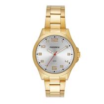 Relógio Masculino Dourado Casual Mostrador Branco 83516GPMVDE2
