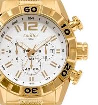 Relógio Masculino Dourado Condor Branco COVD33AAS/4K