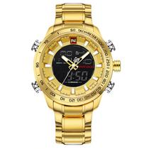 Relógio Masculino Dourado Digital Esportivo NAVIFORCE 9093