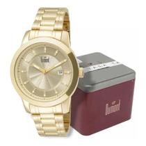 Relógio Masculino Dourado Grande Dumont Analógico Original Barato